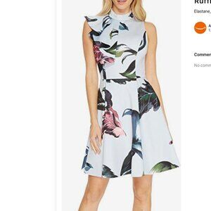 TED BAKER A-line floral print dress. Size 0